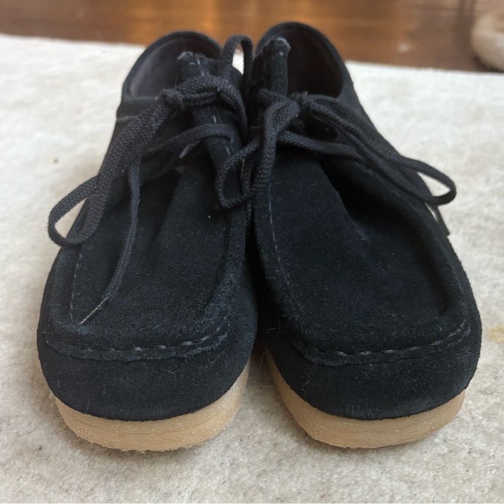 Clark’s Wallaby Black Suede Shoes Crepe Soles